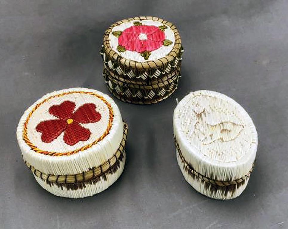 3 Native American Quill Boxes (1 of 3)