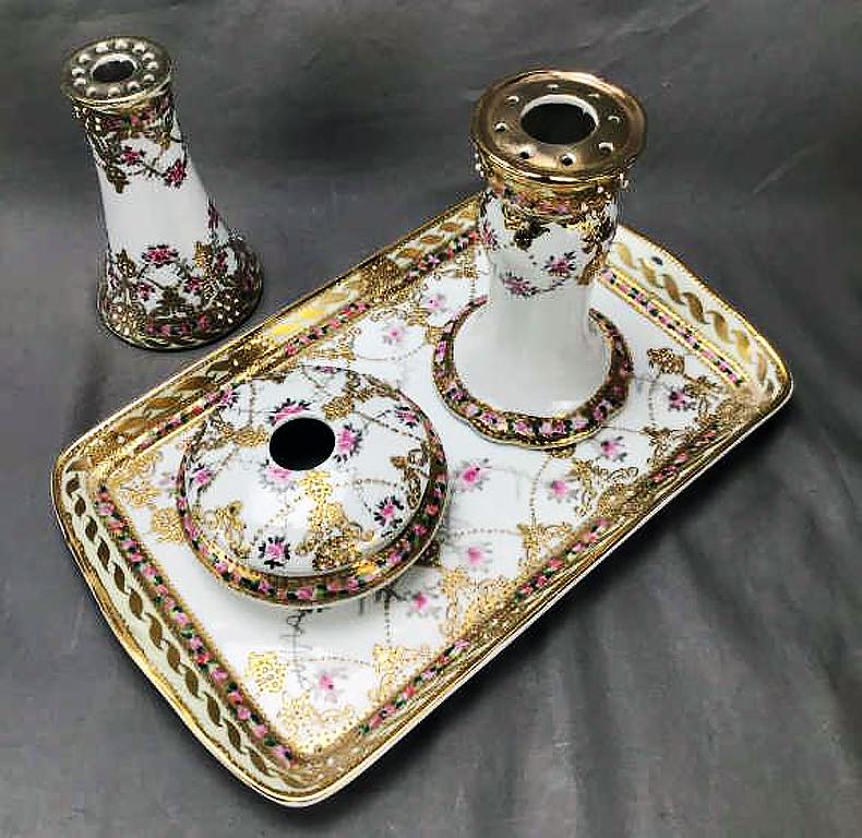 Hand Painted Nippon Porcelain Boudoir Set (1 of 2)