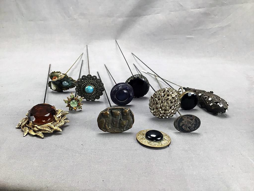 Collection of 11 Antique Hatpins (1 of 2)