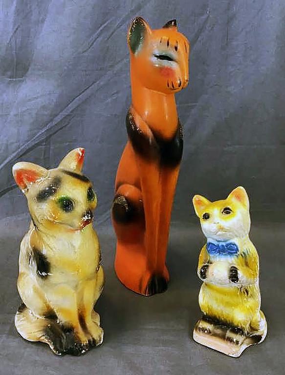 3 Chalk Cat Carnival Figures (1 of 2)
