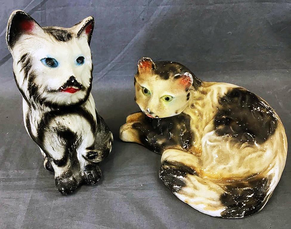 2 Carnival Chalk Cat Statues (1 of 2)