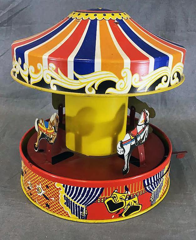 Pressed Steel Lithograph Carousel Toy (1 of 3)