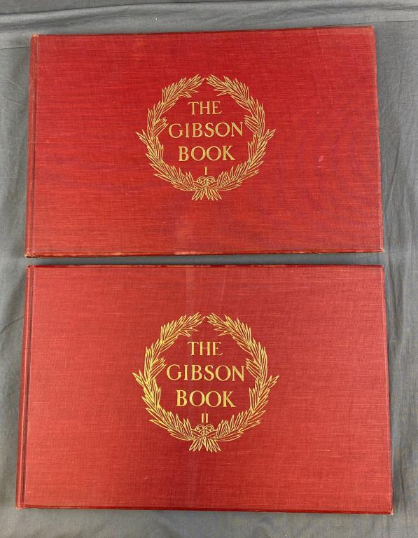 The Gibson Book 1907 Charles Dana Gibson 2 Vol: "The Gibson Book; A Collection of the Published Works of Charles Dana Gibson in two Volumes". Published by Charles Scribner's Sons, R. H. Russel, New York 1907. Hardbound, there is some wear to the re