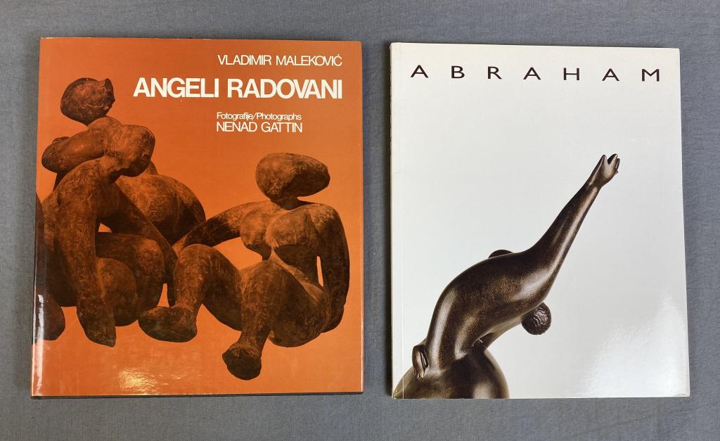 2 Signed Modernist Sculpture Art Books/Catalogs: Includes a photo book on Croatian artist Kosta Angeli Radovani and a photo book of the work of French artist Francoise Abraham. Both books are signed. Condition and other details as shown in the photo