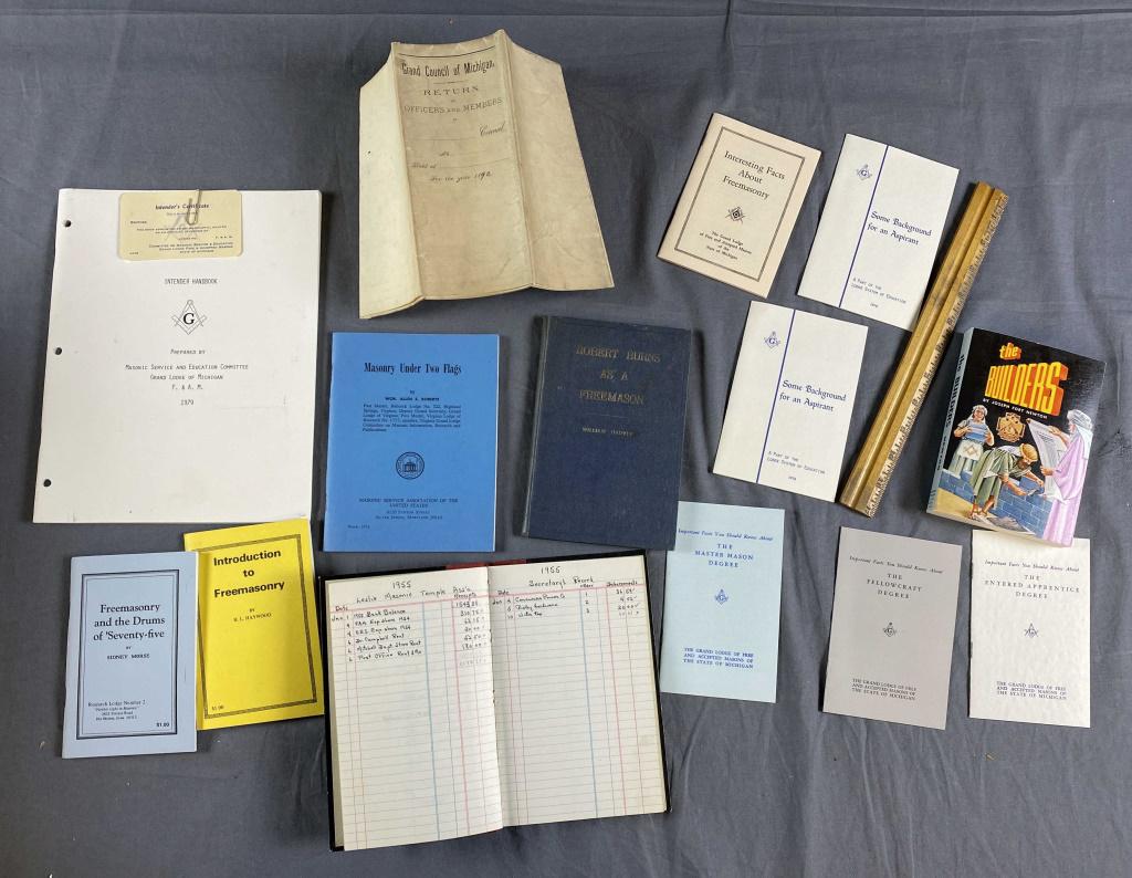 Group of Masonic Books and Ephemera: Group of Masonic Books and Ephemera