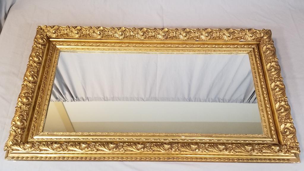 C/1880 Victorian Gilt Mirror: C/1880 Victorian Gilt Mirror, Ornate Decorations, 49 ¾” X 29 ½” H. SHIPPING: Shipping Offered Through the Battle Creek Pak Mail Store: https://www.pakmail.com/stores/pak-mail-bat