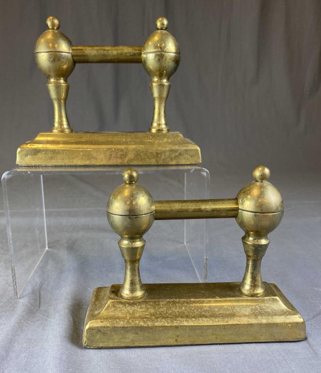 2 Antique Brass Boot Scrapers: W 8 1/2", H . 6 1/2" SHIPPING: In House Shipping Available.