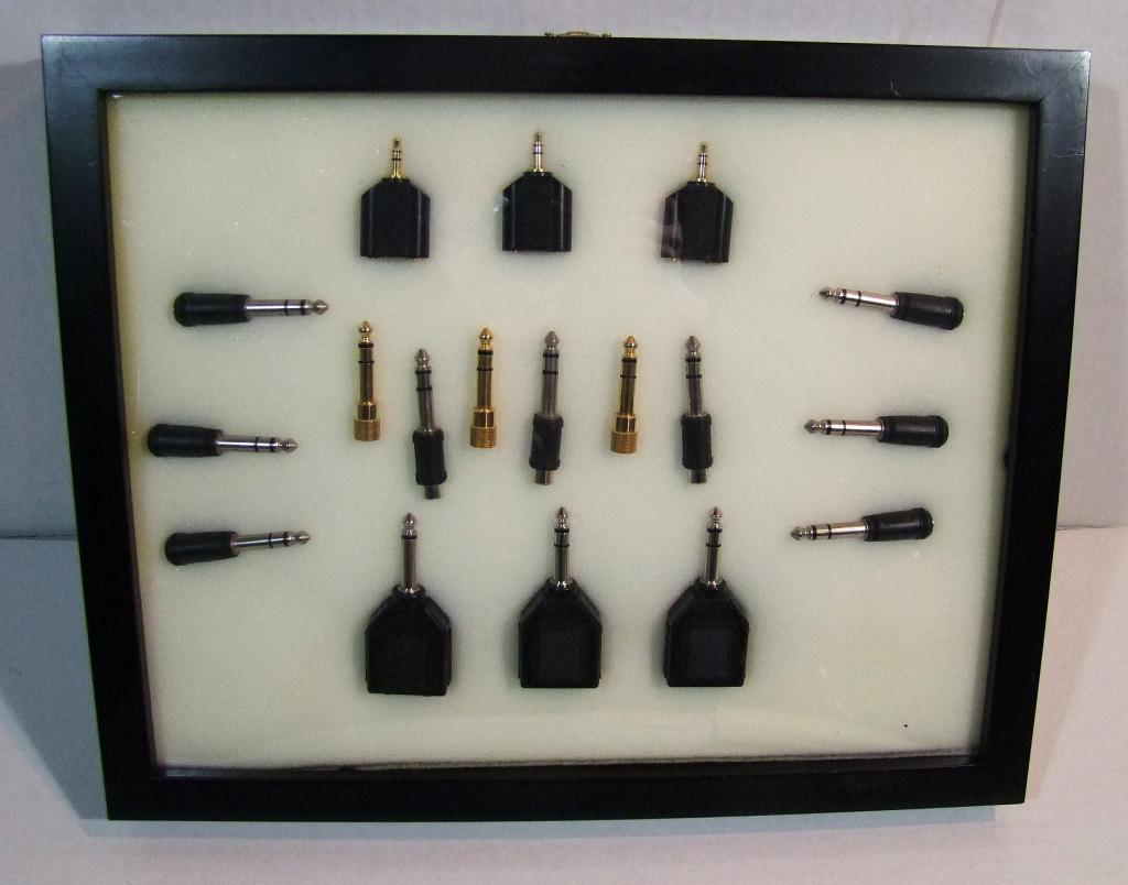Display of ¼” and ½” Amp Plugs and Splitters (1 of 2)