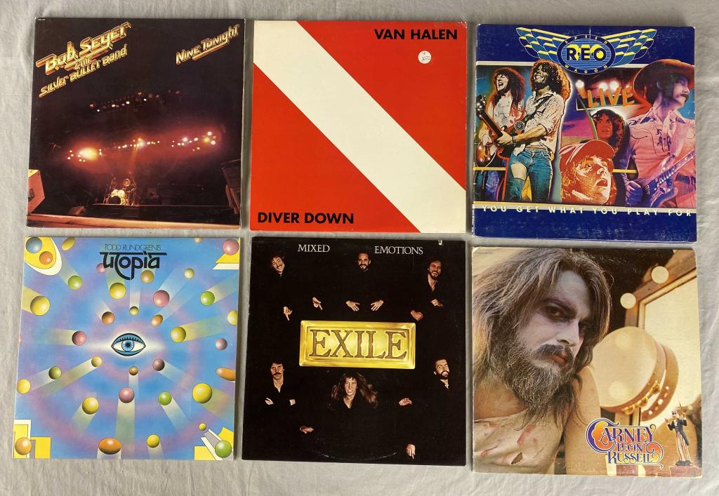 6 Vinyl Albums -Bob Seger, REO, Van Halen... (1 of 2)