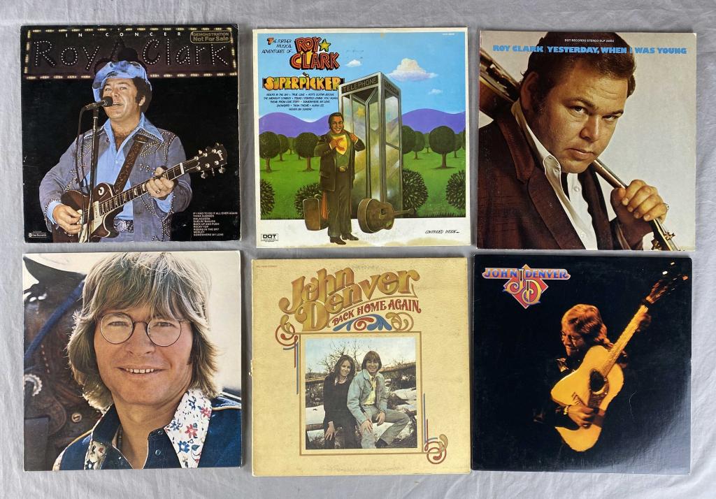 Roy Clark, John Denver - 6 Vinyl Albums (1 of 2)