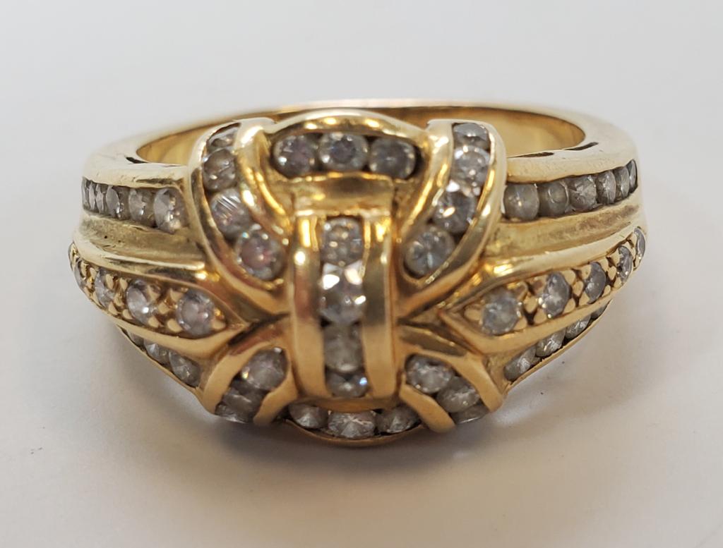 Italian Designed 14KTYG Diamond Ring Size 8 (1 of 4)