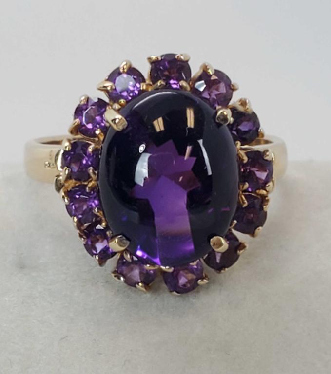 Women's 14KTYG Cabochon Amethyst Size 9 (1 of 4)