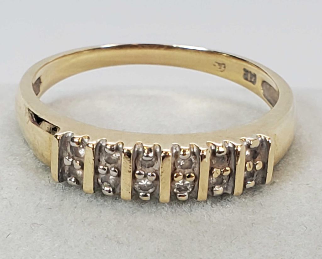 14KT Yellow Gold Diamond Ring Size 8 (1 of 3)