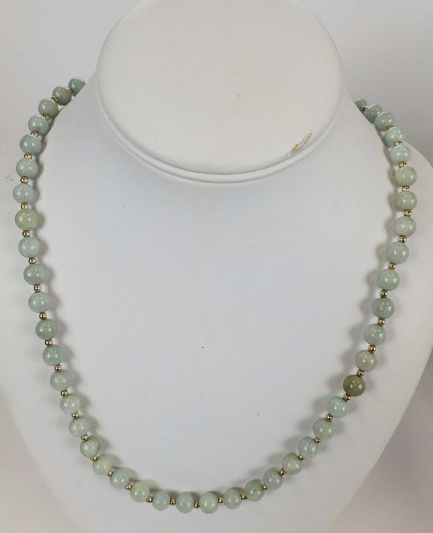 Women's Jade And 14KTYG Beaded Necklace (1 of 4)