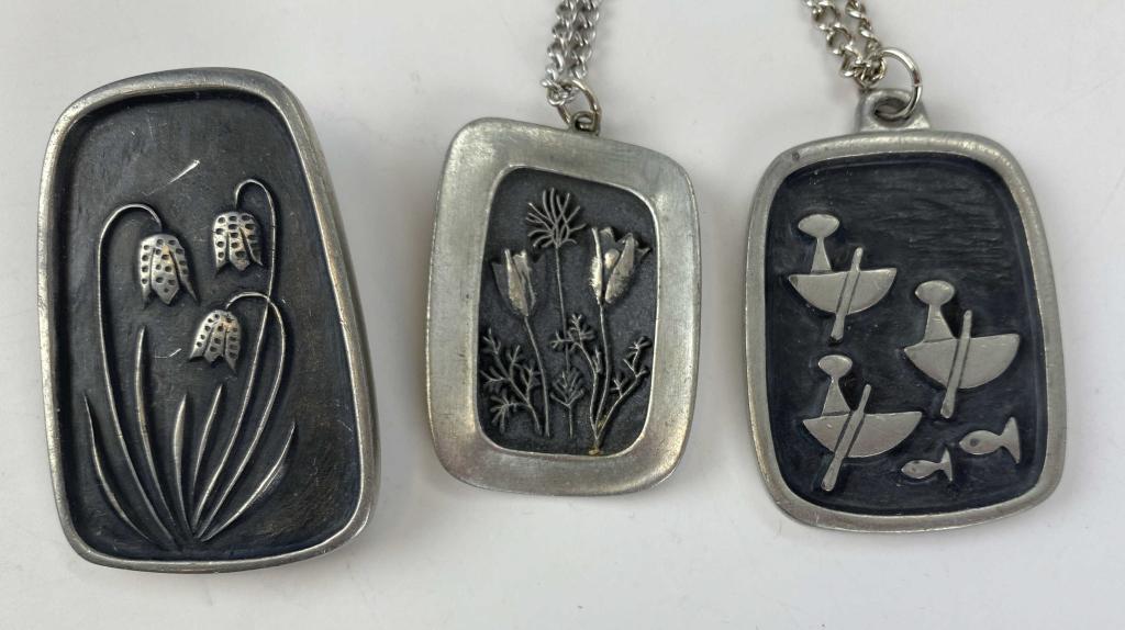Three Rune Tennesmed Mid Century Pewter Pieces (1 of 3)
