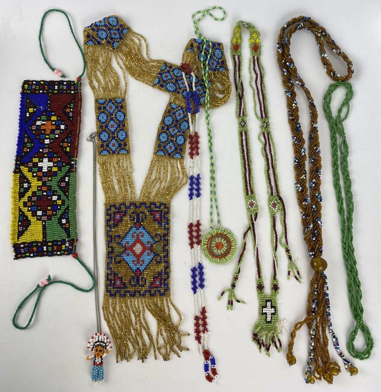 Eight Vintage Native American Seed Bead Necklaces (1 of 4)