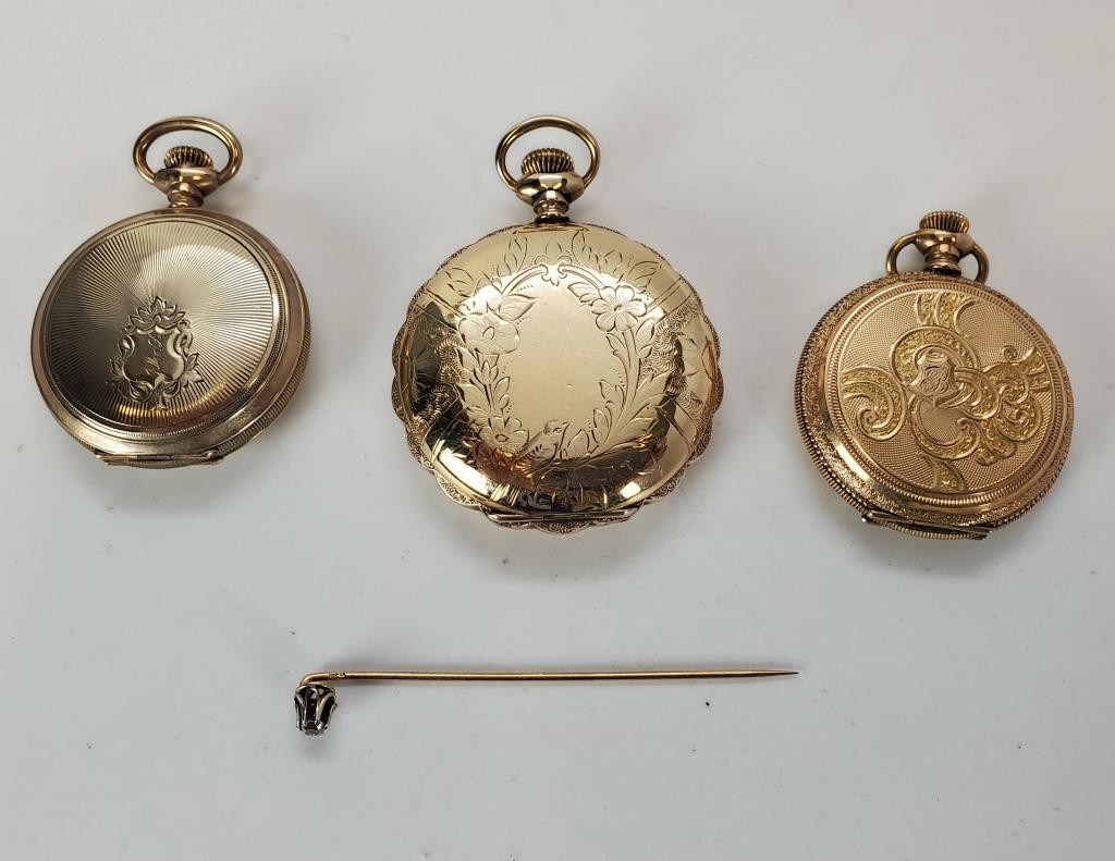 Vintage GP Pocket Watches Diamond 14kt Pin (1 of 16)