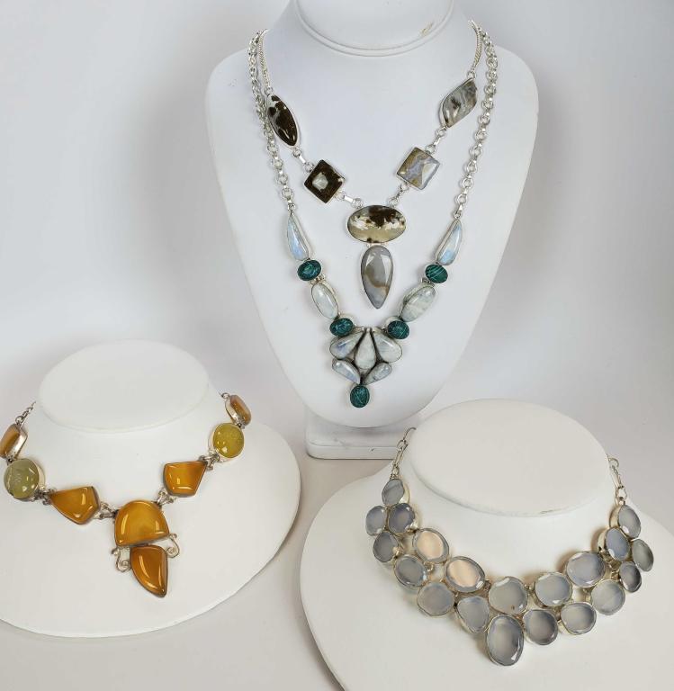 Lot of 4 Sterling Silver And Natural Stones (1 of 9)