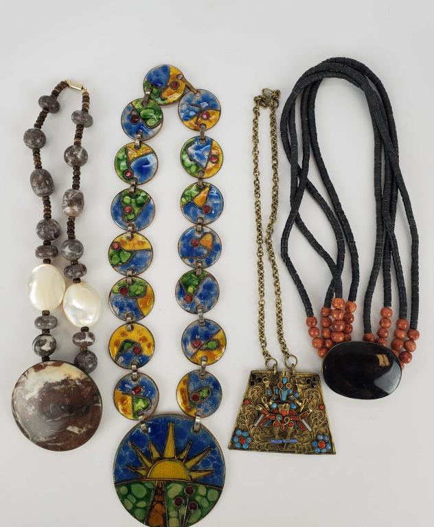 Vintage Large Statement Necklaces Lot Of 4 (1 of 12)