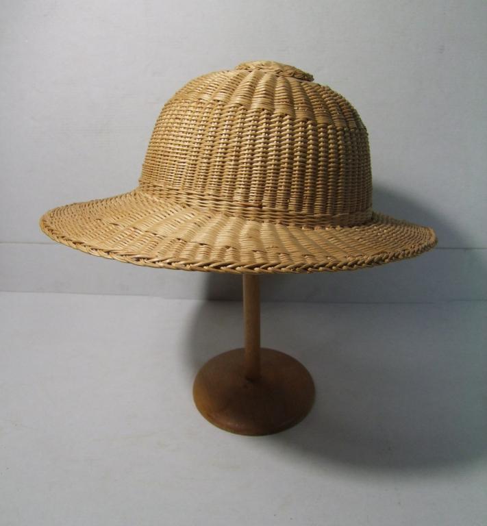 C/1930's Handmade Reed Tropical Explorers Hat (1 of 3)