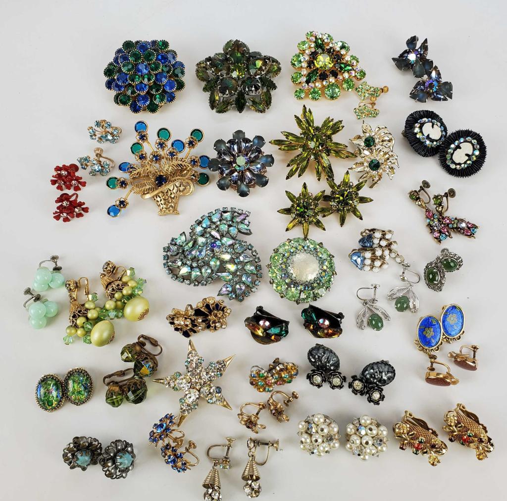 Vintage Rhinestone Jewelry Large Lot (1 of 9)
