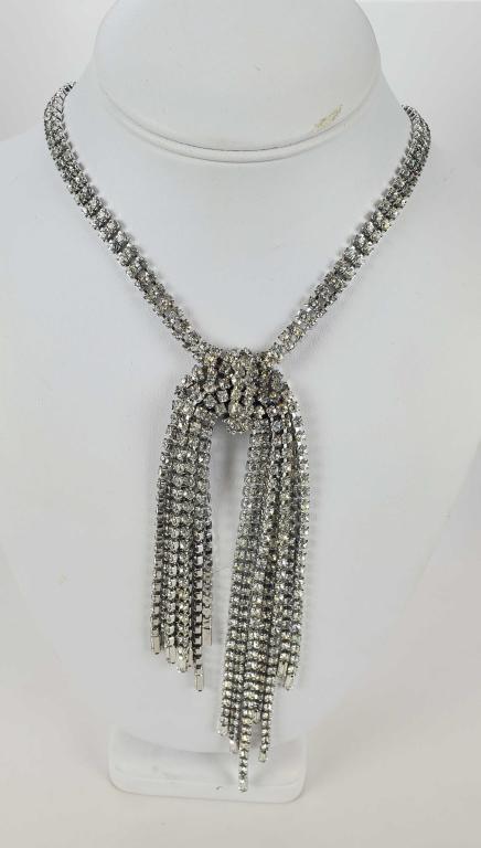 Large Rare Hobe' Rhinestone Statement Necklace (1 of 5)