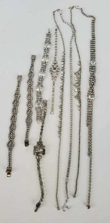 Antique And Vintage Rhinestone Jewelry Lot of 9 (1 of 12)