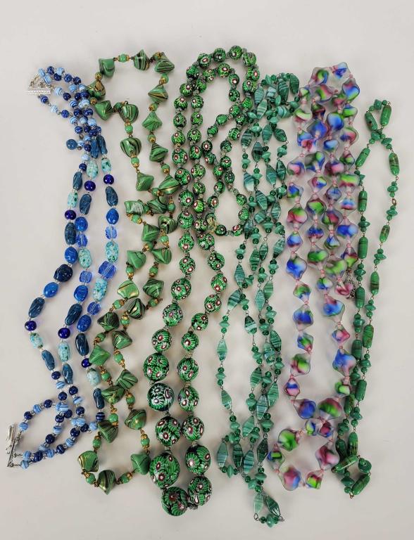 Vintage Italian Murano Venetian Beaded Lot Of 6 (1 of 17)