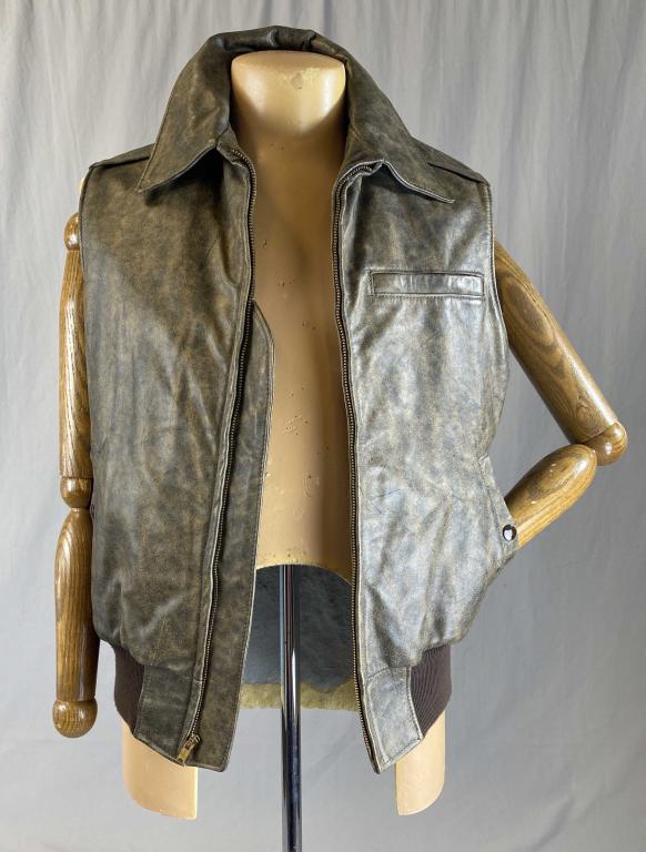 Golden Bear Wool Lined Leather Vest: Labeled a size M.