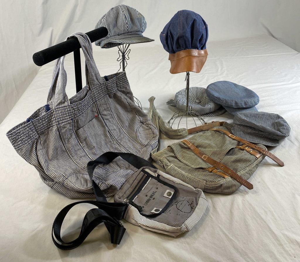 Vintage Style Ticking Stripe Newsboy Caps & Bags (1 of 10)