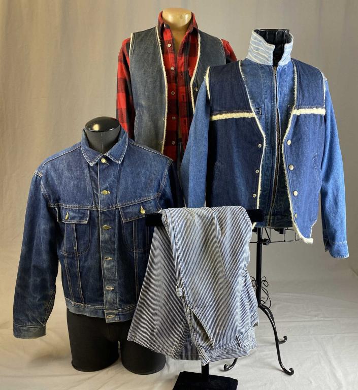 6 Pieces Vintage Osh Kosh B'Gosh: Includes 2 jackets, 2 vests, a flannel shirt and a pair of trousers. See photos for sizes and other details.