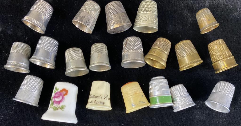 20 Vintage Thimbles - Sterling, Celluloid... (1 of 5)