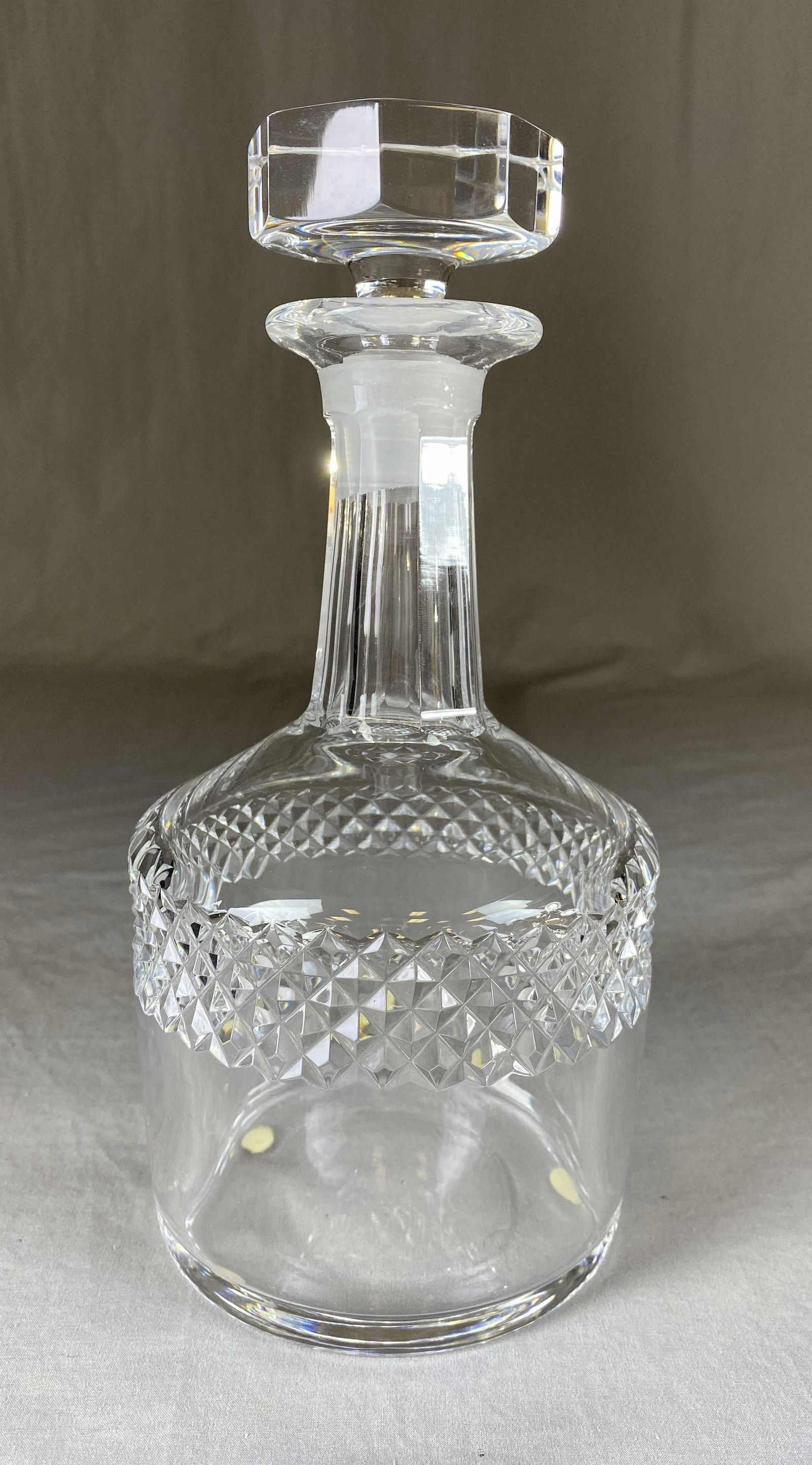 Orrefors "Gustav Adolf" Decanter, Nils Landberg: Orrefors crystal decanter in the "Gustav Adolf" design by Nils Landberg. Signed on bottom. 9 5/8" tall.