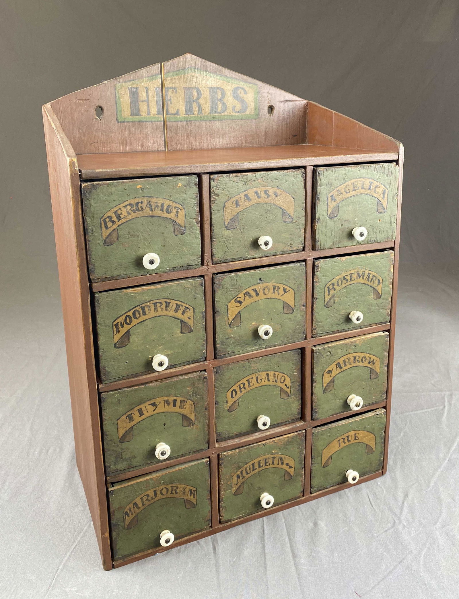 Vintage Folk Art Painted Wooden Herb Box (1 of 7)