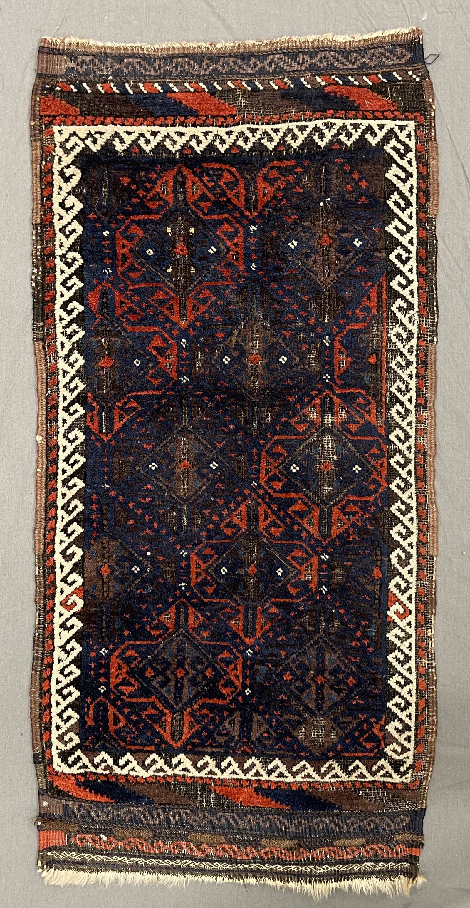 Small Hand Knotted Afghan Baluch Wool Rug (1 of 4)