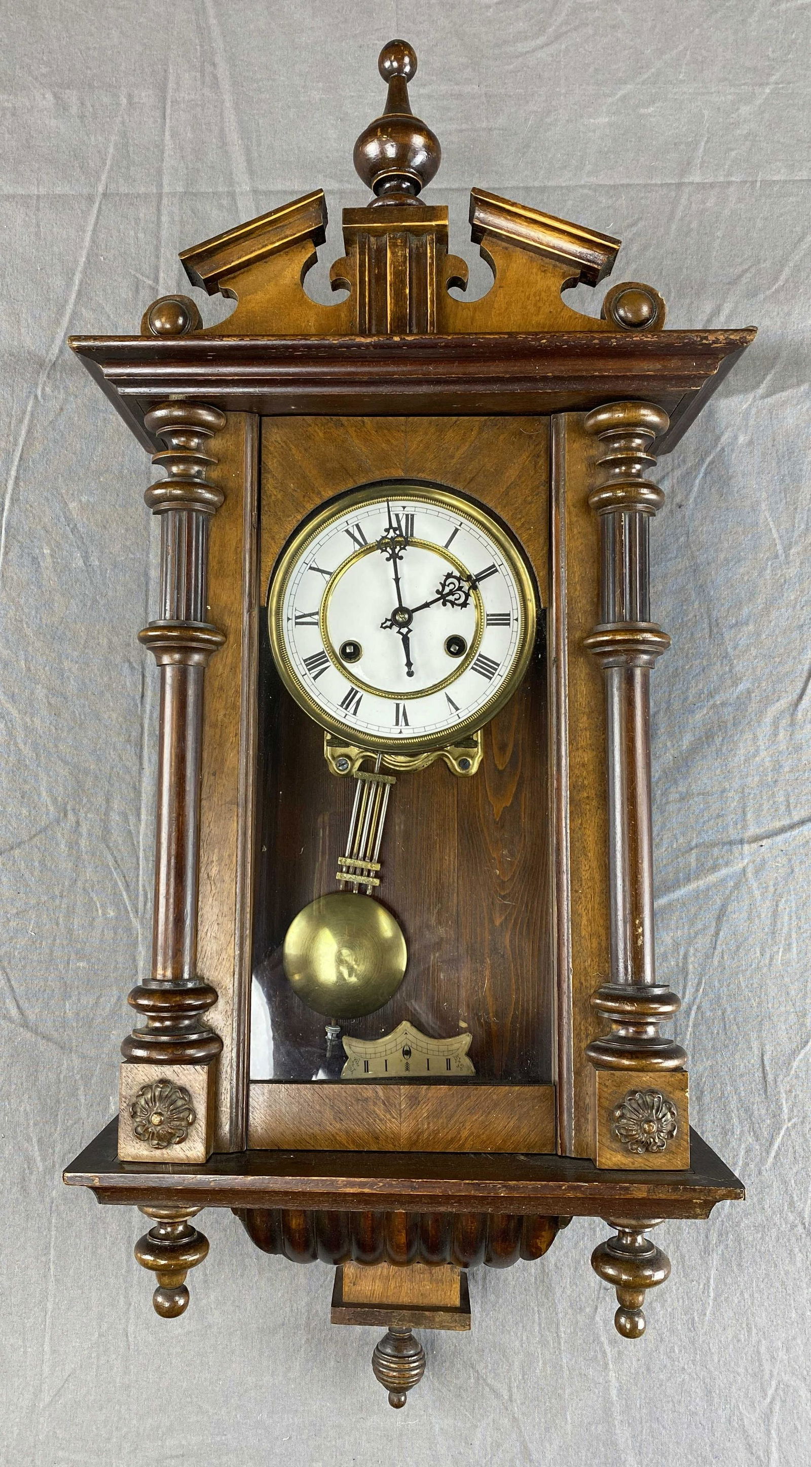 19th C. Vienna Walnut Wall Clock (1 of 7)