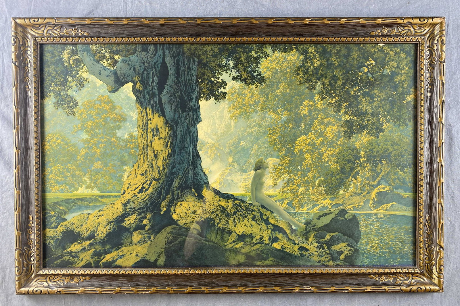 Maxfield Parrish "Dreaming" Framed Print C. 1928 (1 of 5)