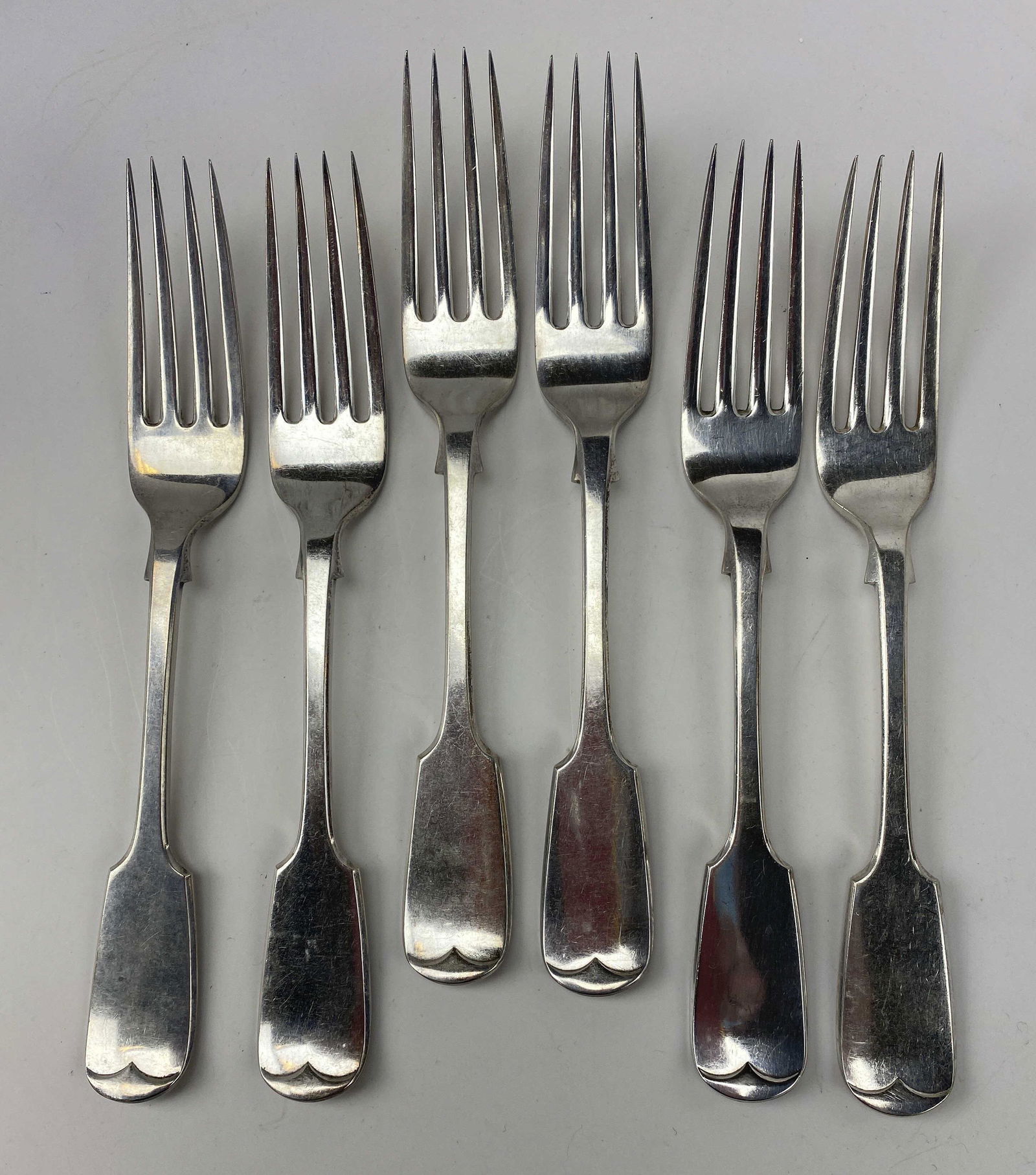 6 D&J Coin Silver Dinner Forks C.1825-50 (1 of 3)