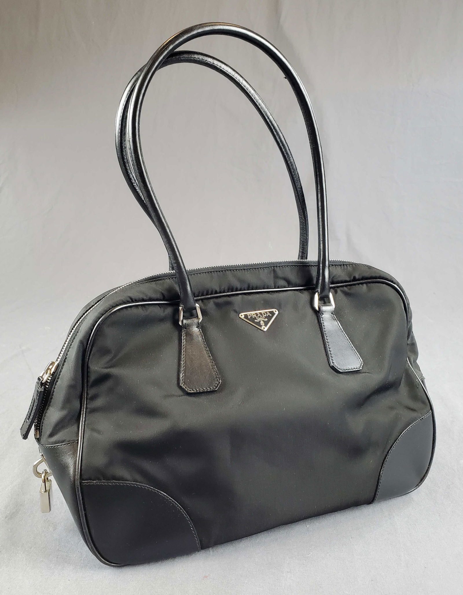 Prada top lambskin handbag