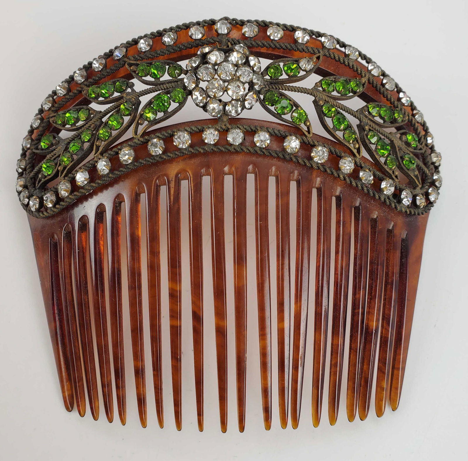 Antique Large Faux Tortoise Curved Hair Comb (1 of 5)