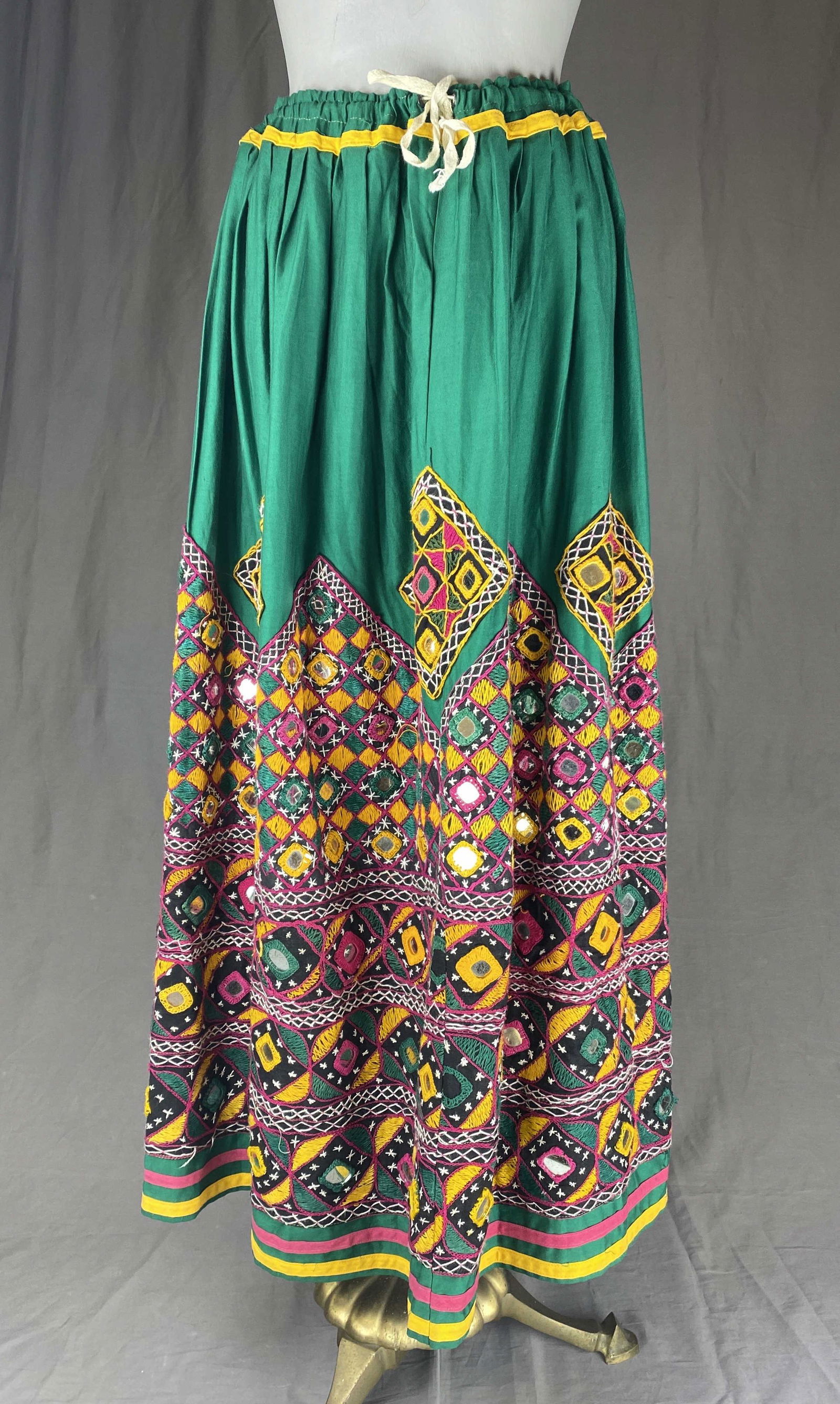 1960s Embroidered Mirror Applique Skirt India (1 of 6)