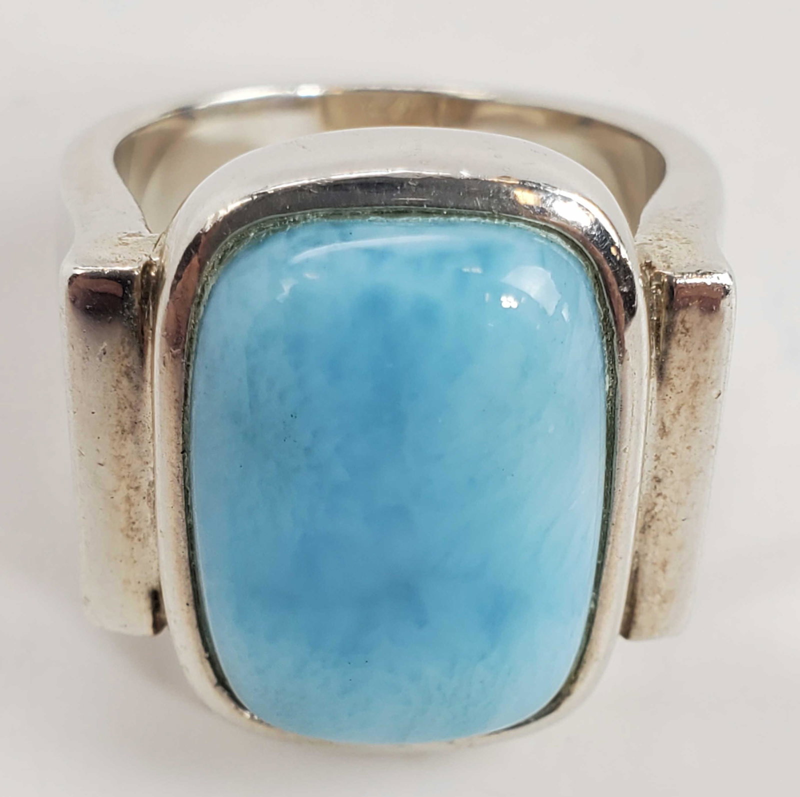 Rectangle Larimar Sterling Silver Ring Size 7 (1 of 5)