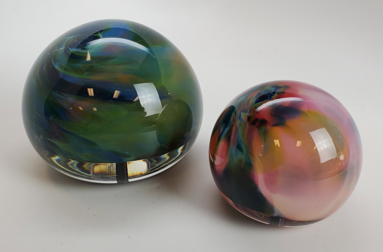 Lot Of 2 Art Glass Paper Weight John Fitzpatrick (1 of 9)