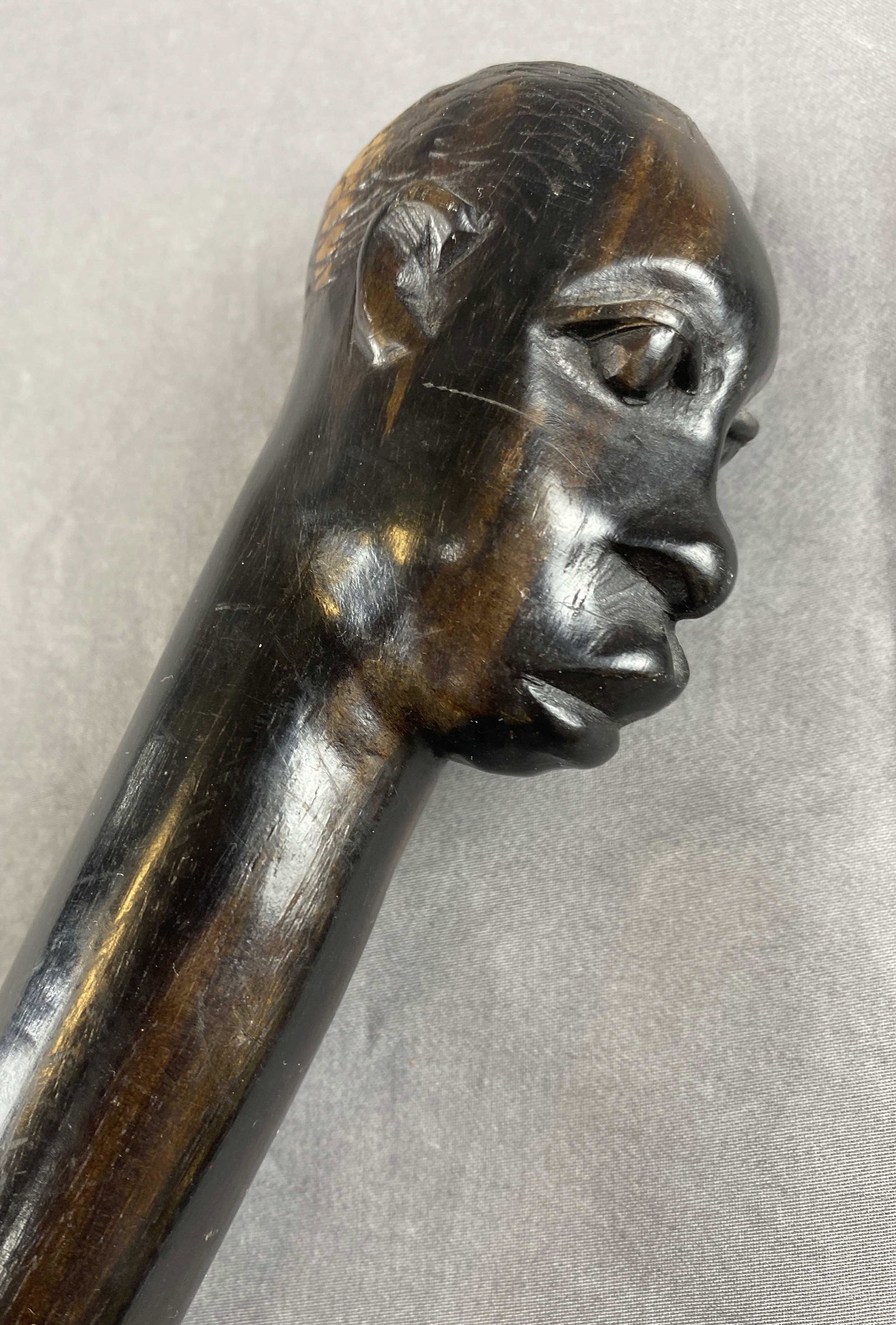 African Carved Head Walking Stick (1 of 3)
