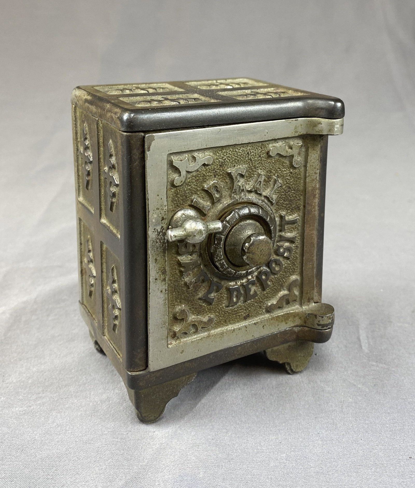 Ideal Safe Deposit Bank Nickel Plated Cast Iron (1 of 4)