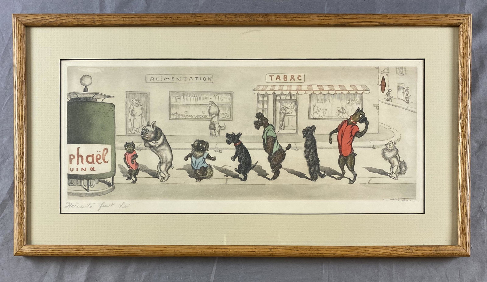 Boris O'Klein Signed French Dog Etching (1 of 5)