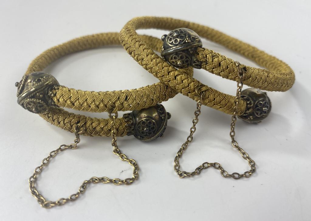 Pr. 19th C. Gold Etruscan Wedding Bracelets (1 of 6)