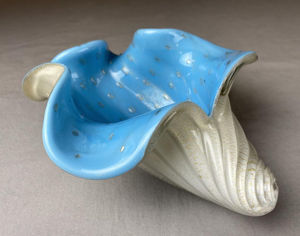 Alfredo Barbini Murano Shell Dish 1950s (1 of 4)