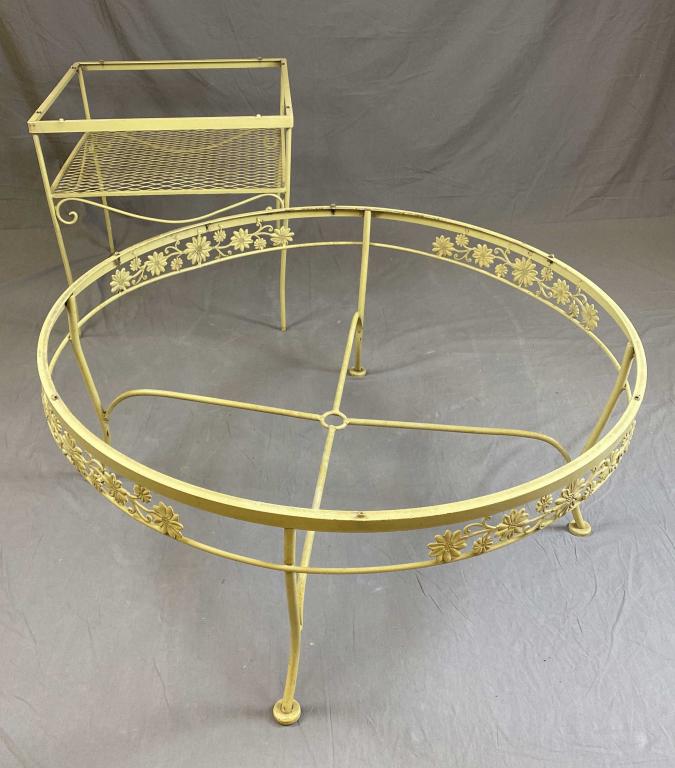 Woodard Wrought Iron Daisy Coffee Table, End Table (1 of 5)