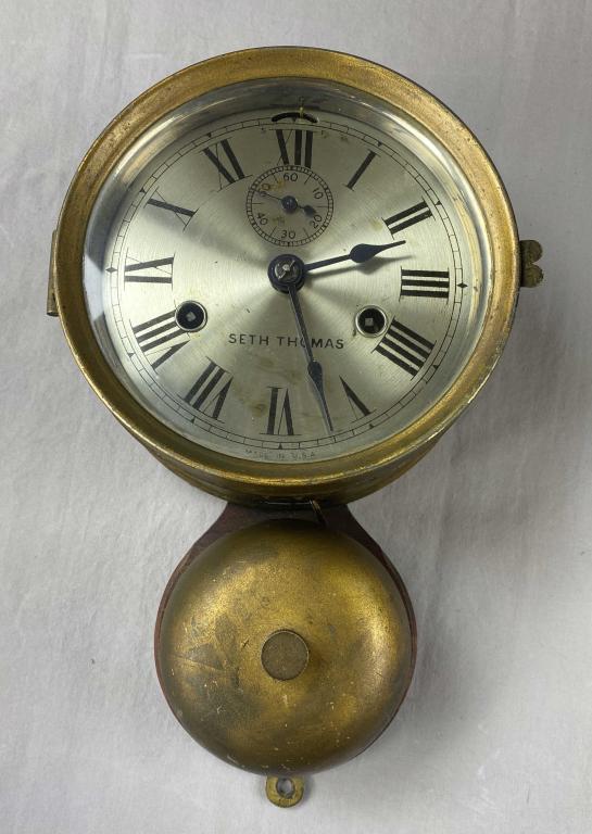 Seth Thomas Ship's Clock with Bell Early 20th C. (1 of 5)